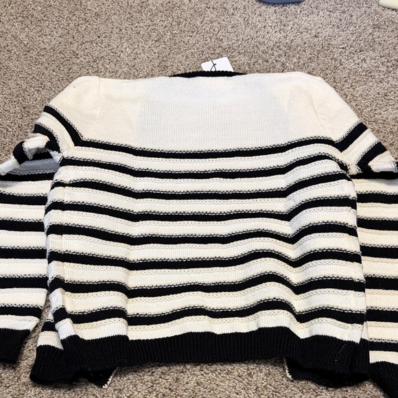 Line & Dot Black and White Striped Cardigan - Picture 6 of 6